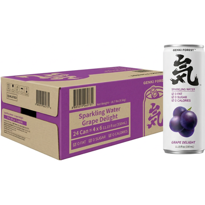 Chi Forest 【cooling】【hydration】Genki Forest Soda Sparkling Water Summer Black Grape Flavor 330ml*24 Chi Forest 【cooling】【hydration】Genki Forest Soda Sparkling Water Summer Black Grape Flavor 330ml*24