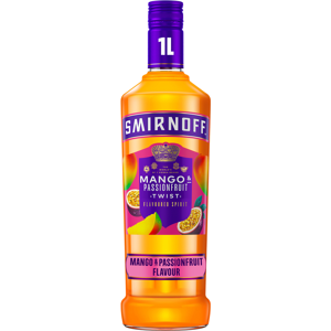 Smirnoff Mango & Passionfruit Twist Vodka Based Flavoured Spirit Drink 35%Vol 1L Smirnoff Mango & Passionfruit Twist Vodka Based Flavoured Spirit Drink 35%Vol 1L