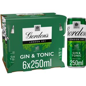 Gordon's Gordons Gin & Tonic RTD 6 Pack 6 x 250 ml Gordon's Gordons Gin & Tonic RTD 6 Pack 6 x 250 ml