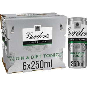 Gordon's Gin & Diet Tonic 6 x 250ml Gordon's Gin & Diet Tonic 6 x 250ml