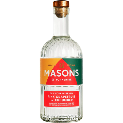 Masons Of Yorkshire Pink grapefuit & Cucumber gin 70cl Masons Of Yorkshire Pink grapefuit & Cucumber gin 70cl