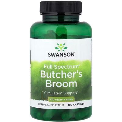 Swanson Ruscus 470mg Capsules - Supports Leg Circulation Swanson Ruscus 470mg Capsules - Supports Leg Circulation