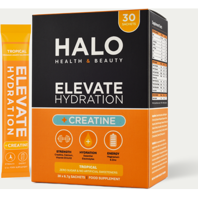 HALO Elevate Hydration Creatine Sachets Tropical Flavour - 30 Sachets HALO Elevate Hydration Creatine Sachets Tropical Flavour - 30 Sachets