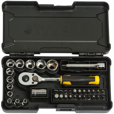 Stanley 37-Piece 1/4-inch Compact Socket Set Stanley 37-Piece 1/4-inch Compact Socket Set