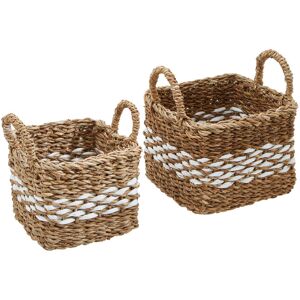 Interiors by Premier Set Of Two Square Seagrass Baskets Interiors by Premier Set Of Two Square Seagrass Baskets