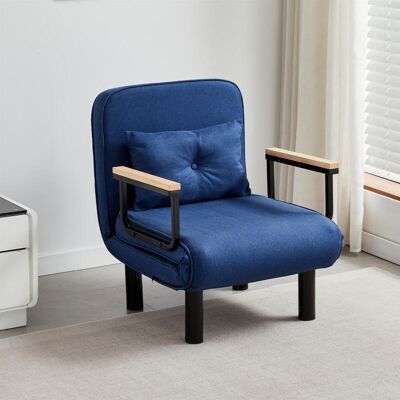 mcc direct 4 in 1 Folding Single Sofa Bed Convertible Lounge Sleeper Chair with Adjustable Backrest and 1 Tufted Cushion, Sleeper Recliner Armchair for Living Room, Bedroom, Guest Room (Blue) mcc direct 4 in 1 Folding Single Sofa Bed Convertible Lounge Sleeper Chair with Adjustable Backrest and 1 Tufted Cushion, Sleeper Recliner Armchair for Living Room, Bedroom, Guest Room (Blue)