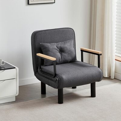 mcc direct 4 in 1 Folding Single Sofa Bed Convertible Lounge Sleeper Chair with Adjustable Backrest and 1 Tufted Cushion, Sleeper Recliner Armchair for Living Room, Bedroom, Guest Room (Grey) mcc direct 4 in 1 Folding Single Sofa Bed Convertible Lounge Sleeper Chair with Adjustable Backrest and 1 Tufted Cushion, Sleeper Recliner Armchair for Living Room, Bedroom, Guest Room (Grey)