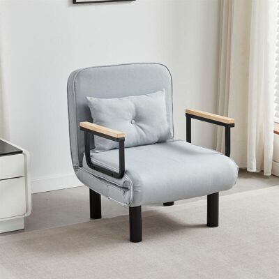 mcc direct 4 in 1 Folding Single Sofa Bed Convertible Lounge Sleeper Chair with Adjustable Backrest and 1 Tufted Cushion, Sleeper Recliner Armchair for Living Room, Bedroom, Guest Room (light grey) mcc direct 4 in 1 Folding Single Sofa Bed Convertible Lounge Sleeper Chair with Adjustable Backrest and 1 Tufted Cushion, Sleeper Recliner Armchair for Living Room, Bedroom, Guest Room (light grey)