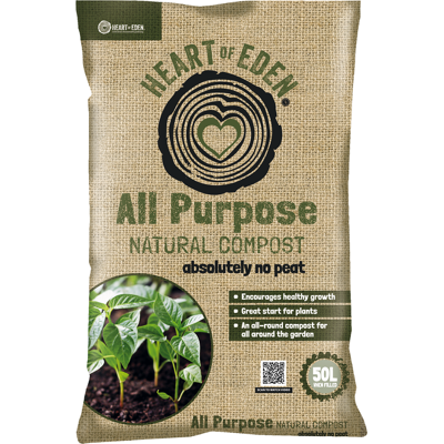Heart of Eden All Purpose Compost, Peat Free 50 litre bag Heart of Eden All Purpose Compost, Peat Free 50 litre bag