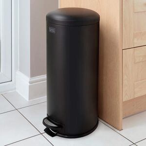 Black & Decker 30L Dome Lid Pedal Bin - Matt Black Black & Decker 30L Dome Lid Pedal Bin - Matt Black