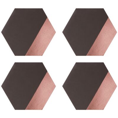 Maison by Premier Set of 4 Dipped Grey And Rose Gold Placements Maison by Premier Set of 4 Dipped Grey And Rose Gold Placements