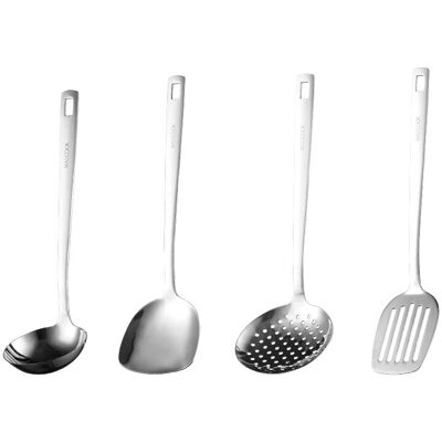 Maxcook Stainless steel Kitchen Utensil Set 4 Piece Stainless Steel Cooking Utensils Includes wok spatula slotted turner slotted spoon Soup Ladle Silver MCCU1569 Maxcook Stainless steel Kitchen Utensil Set 4 Piece Stainless Steel Cooking Utensils Includes wok spatula slotted turner slotted spoon Soup Ladle Silver MCCU1569