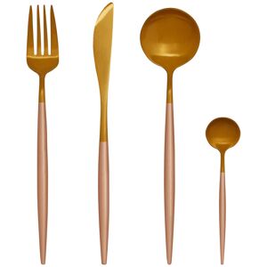 Interiors by Premier Avie 16 Piece Pink And Gold Finish Cutlery Set Interiors by Premier Avie 16 Piece Pink And Gold Finish Cutlery Set