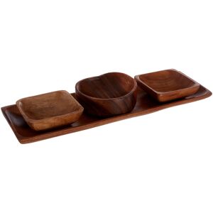 Maison by Premier Practical Acacia 3PC Serving Dish Set With Tray, Decorative Hand Carved Design Wooden Serving Dish Maison by Premier Practical Acacia 3PC Serving Dish Set With Tray, Decorative Hand Carved Design Wooden Serving Dish