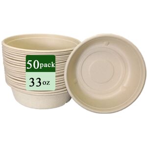 Rui bamboo Ruibamboo disposable bamboo fiber bowl 33oz 50pack Rui bamboo Ruibamboo disposable bamboo fiber bowl 33oz 50pack