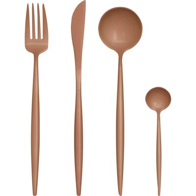 Interiors by Premier 16 Piece Matte Pink Finish Cutlery Set Interiors by Premier 16 Piece Matte Pink Finish Cutlery Set