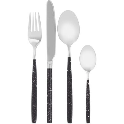 Interiors by Premier 16 Piece Black And Silver Cutlery Set Interiors by Premier 16 Piece Black And Silver Cutlery Set