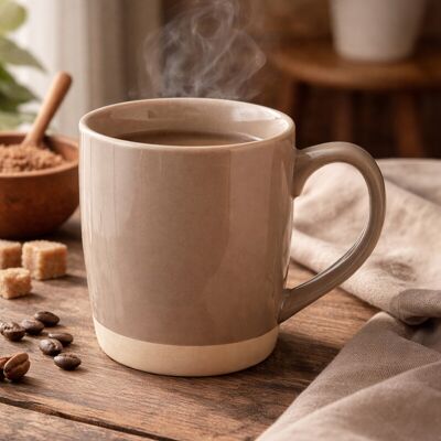 Maison by Premier Luxe Glazed Finish Grey Mug With 372ml Capacity,Pastel Grey & White Ceramic Coffee Mug,Smooth Stoneware Cup Maison by Premier Luxe Glazed Finish Grey Mug With 372ml Capacity,Pastel Grey & White Ceramic Coffee Mug,Smooth Stoneware Cup