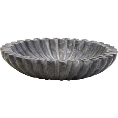 Fifty Five South Decorative Bowl Savio Fluted Marble Grey Small Fifty Five South Decorative Bowl Savio Fluted Marble Grey Small