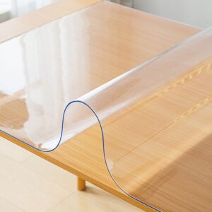 【£3 off over £10】ochama Clear PVC Tablecloth Pad, 2mm Thick Soft Vinyl Table Protector - Waterproof, Oil-Resistant, Scratch-Resistant for Dining Tables, 90x140cm 【£3 off over £10】ochama Clear PVC Tablecloth Pad, 2mm Thick Soft Vinyl Table Protector - Waterproof, Oil-Resistant, Scratch-Resistant for Dining Tables, 90x140cm
