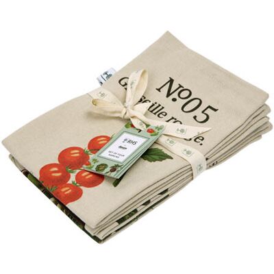 RHS by Dexam Napkins Benary Vegetables 100% Cotton Stone/Green 4pcs RHS by Dexam Napkins Benary Vegetables 100% Cotton Stone/Green 4pcs