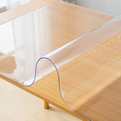 【£3 off over £10】ochama Clear PVC Tablecloth Pad, 2mm Thick Soft Vinyl Table Protector - Waterproof, Oil-Resistant, Scratch-Resistant for Dining Tables, 90x140cm 【£3 off over £10】ochama Clear PVC Tablecloth Pad, 2mm Thick Soft Vinyl Table Protector - Waterproof, Oil-Resistant, Scratch-Resistant for Dining Tables, 90x140cm
