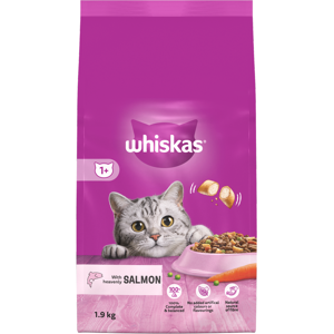 Whiskas 1+ Salmon Adult Dry Cat Food 1.9kg Whiskas 1+ Salmon Adult Dry Cat Food 1.9kg