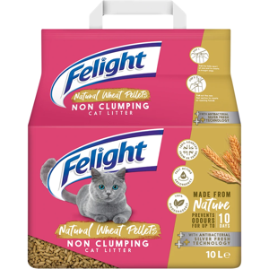 Felight Natural Wheat Pellets Non Clumping Cat Litter 10L Felight Natural Wheat Pellets Non Clumping Cat Litter 10L