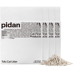 pidan Tofu Cat Litter, 4 x 2.4 kg, 100% Natural Ingredients, Flushable pidan Tofu Cat Litter, 4 x 2.4 kg, 100% Natural Ingredients, Flushable