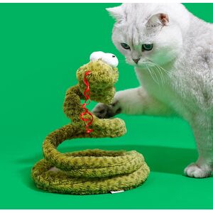 ZEZE Spiral Snake Cat Toy, Plush Interactive Self-Play Kitten Toy ZEZE Spiral Snake Cat Toy, Plush Interactive Self-Play Kitten Toy