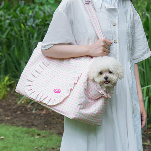 ZEZE Pink Plaid Pet Handbag, Portable Lightweight, Travel Carrier for Small Cats Dogs ZEZE Pink Plaid Pet Handbag, Portable Lightweight, Travel Carrier for Small Cats Dogs