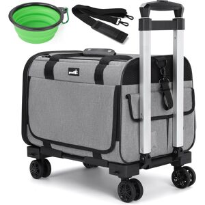 Pecute Travel Crate with Canopy, Aluminum Handle and Quiet Wheels, Foldable Pet Crate (for Cats and Puppies), Dimensions: 18" L × 12" W × 13" H Pecute Travel Crate with Canopy, Aluminum Handle and Quiet Wheels, Foldable Pet Crate (for Cats and Puppies), Dimensions: 18" L × 12" W × 13" H