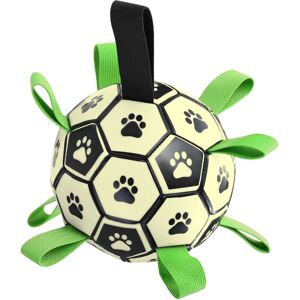 Blinkit Glow-in-the-dark Pet Interactive Soccer Ball Toy, Fluorescent effect visible at night, Amphibious design, Interactive nylon grab strap structure, Rugged and bite-resistant material, 15cm golden size suitable for daily interaction Blinkit Glow-in-the-dark Pet Interactive Soccer Ball Toy, Fluorescent effect visible at night, Amphibious design, Interactive nylon grab strap structure, Rugged and bite-resistant material, 15cm golden size suitable for daily interaction