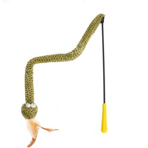 ZEZE Rattlesnake Sound Cat Teaser Wand, Indoor Interactive Cat Toy, Kitten Chase Play Toy, Promotes Exercise ZEZE Rattlesnake Sound Cat Teaser Wand, Indoor Interactive Cat Toy, Kitten Chase Play Toy, Promotes Exercise