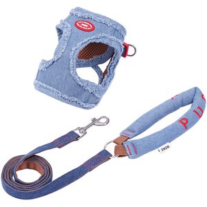 ZEZE Denim Pet Harness & Leash Set, Adjustable Pet Travel Set (XS, fits 1.5 kg–3 kg) ZEZE Denim Pet Harness & Leash Set, Adjustable Pet Travel Set (XS, fits 1.5 kg–3 kg)