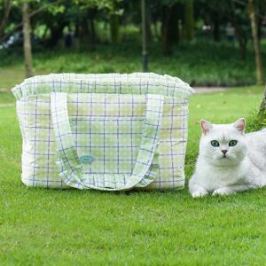 ZEZE Green Plaid Pet Backpack, Portable Breathable, Outdoor Travel Carrier for Cats Dogs ZEZE Green Plaid Pet Backpack, Portable Breathable, Outdoor Travel Carrier for Cats Dogs