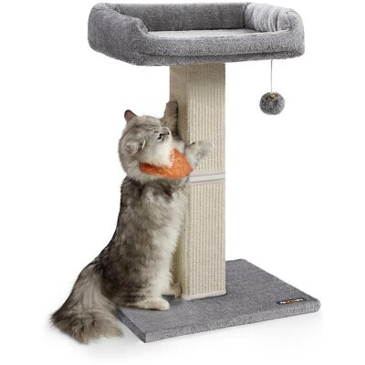 Feandrea Ochama 71 cm Cat Scratching Post with Woven Sisal, Plush Perch (50x40x68cm) and Pompom – Stable Base 45 x 40 cm, Light Grey Cat Tree Feandrea Ochama 71 cm Cat Scratching Post with Woven Sisal, Plush Perch (50x40x68cm) and Pompom – Stable Base 45 x 40 cm, Light Grey Cat Tree