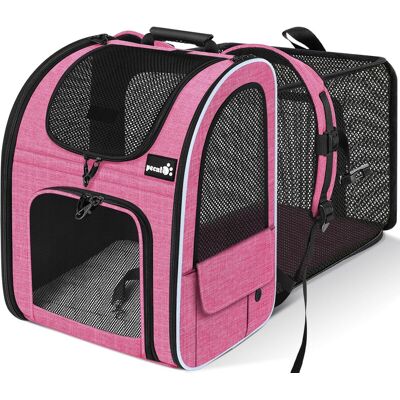 pecute Pet Carrier Backpack Expandable Pink pecute Pet Carrier Backpack Expandable Pink