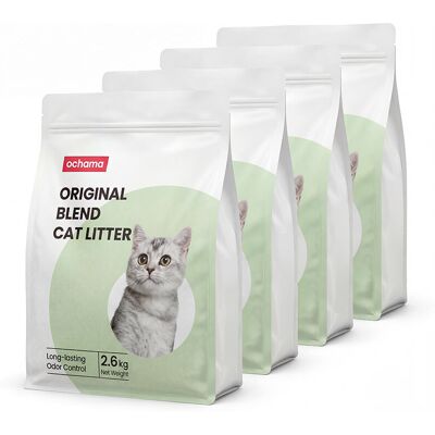 ochama 4-in-1 Mixed Cat Litter, 2.6kg x 4 Packs, New/Old Packaging Randomly Shipped, Bentonite & Tofu Material, Deodorizing & Low-Dust ochama 4-in-1 Mixed Cat Litter, 2.6kg x 4 Packs, New/Old Packaging Randomly Shipped, Bentonite & Tofu Material, Deodorizing & Low-Dust