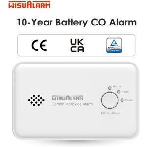 WISUALARM Carbon Monoxide Detector, 10-Year Battery Life, with Test/Silence Button, Conforms to EN 50291 Standard WISUALARM Carbon Monoxide Detector, 10-Year Battery Life, with Test/Silence Button, Conforms to EN 50291 Standard