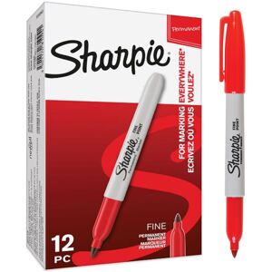 Sharpie Permanent Marker Fine Tip Red, Pack of 12 Sharpie Permanent Marker Fine Tip Red, Pack of 12