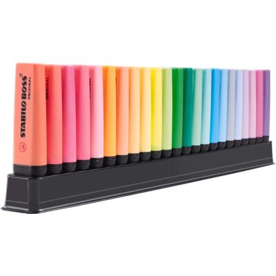STABILO BOSS ORIGINAL - Highlighter - ARTY - Deskset of 23 - Assorted Colours STABILO BOSS ORIGINAL - Highlighter - ARTY - Deskset of 23 - Assorted Colours