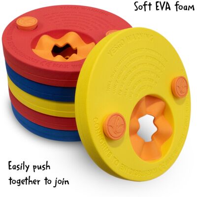Hy-Pro Kids Swimming Float Arm Band Discs Foam Multicoloured 6pk Hy-Pro Kids Swimming Float Arm Band Discs Foam Multicoloured 6pk