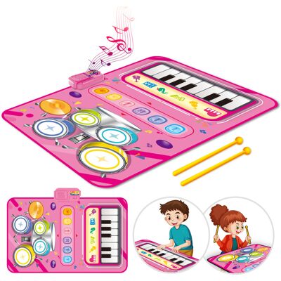 Kids 2-in-1 Musical Piano & Jazz Drum Playmat (Pink) Kids 2-in-1 Musical Piano & Jazz Drum Playmat (Pink)