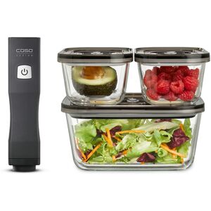 Caso Design OneTouch Vacuum Sealer Eco-Set – Black, Cordless Rechargeable, LED Display, Adjustable Pump, Containers and Bags, 01169 Caso Design OneTouch Vacuum Sealer Eco-Set – Black, Cordless Rechargeable, LED Display, Adjustable Pump, Containers and Bags, 01169