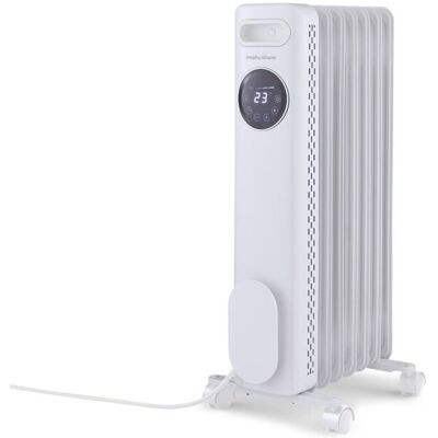 Morphy Richards HeatFlux 1.5kW Oil Filled Radiator with Remote Control – White, 827501 Morphy Richards HeatFlux 1.5kW Oil Filled Radiator with Remote Control – White, 827501