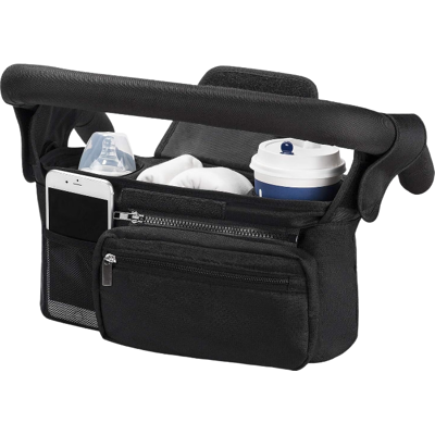 Momcozy Baby Pushchair Organizer with 3 Insulated Cup Holders, Detachable Zippered Pocket, Adjustable Shoulder Strap, Black, gifts for mom Momcozy Baby Pushchair Organizer with 3 Insulated Cup Holders, Detachable Zippered Pocket, Adjustable Shoulder Strap, Black, gifts for mom