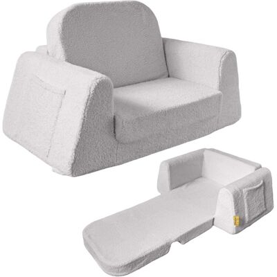 BanaSuper Kids Sofa, 2-in-1 Convertible Toddler Chair, Comfy Flip Out Bed for Children, Plush Kids Couch & Armchair, Extra Sturdy with Wide Base, Machine Washable Cover, Gift for Boys Girls, Grey BanaSuper Kids Sofa, 2-in-1 Convertible Toddler Chair, Comfy Flip Out Bed for Children, Plush Kids Couch & Armchair, Extra Sturdy with Wide Base, Machine Washable Cover, Gift for Boys Girls, Grey