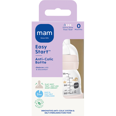 MAM Easy Start Anti-Colic Bottle 0 Months 130ml MAM Easy Start Anti-Colic Bottle 0 Months 130ml