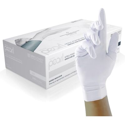 Unigloves White Pearl Medical Exam Gloves - Nitrile, Powder-Free, Size M Unigloves White Pearl Medical Exam Gloves - Nitrile, Powder-Free, Size M